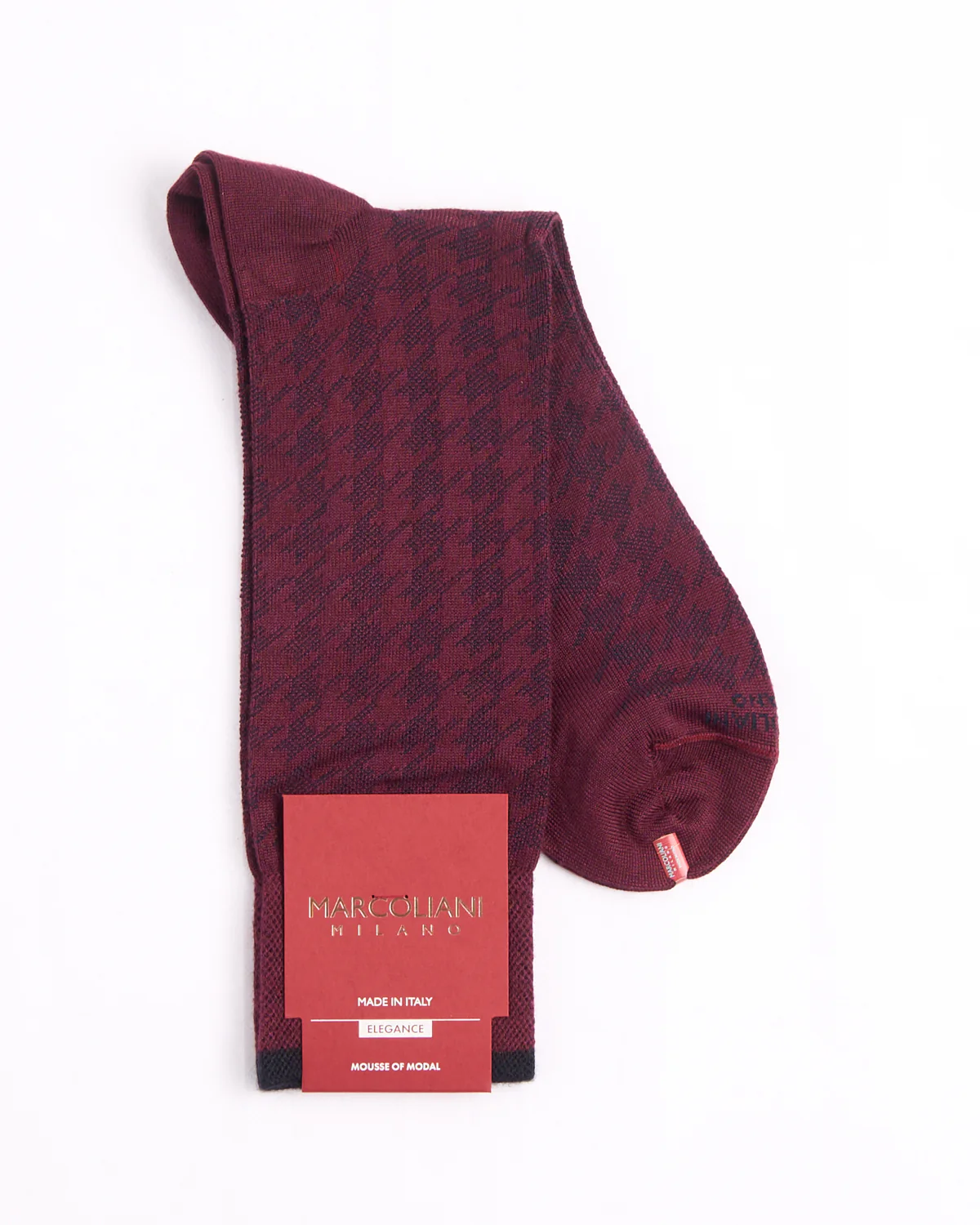 Bordeaux Mousse Of Modal Houndstooth Socks - Image 2
