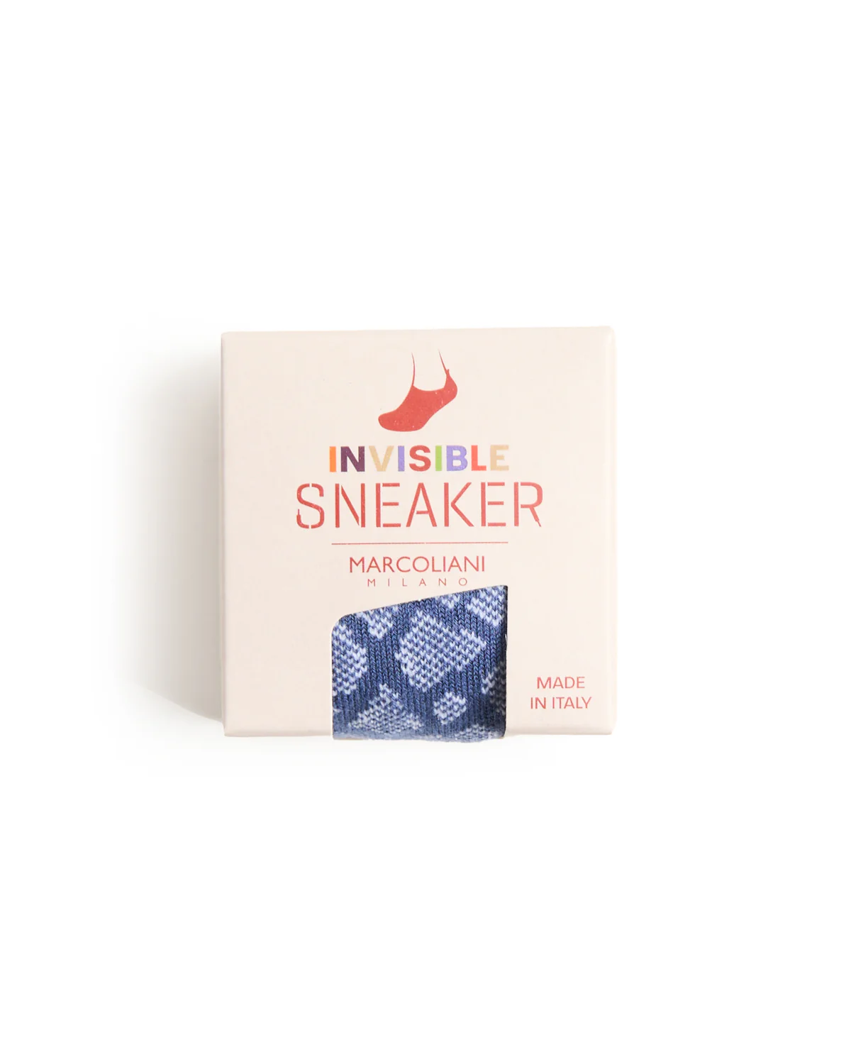 Denim Blue Pima Cotton Graphic Sneaker Socks