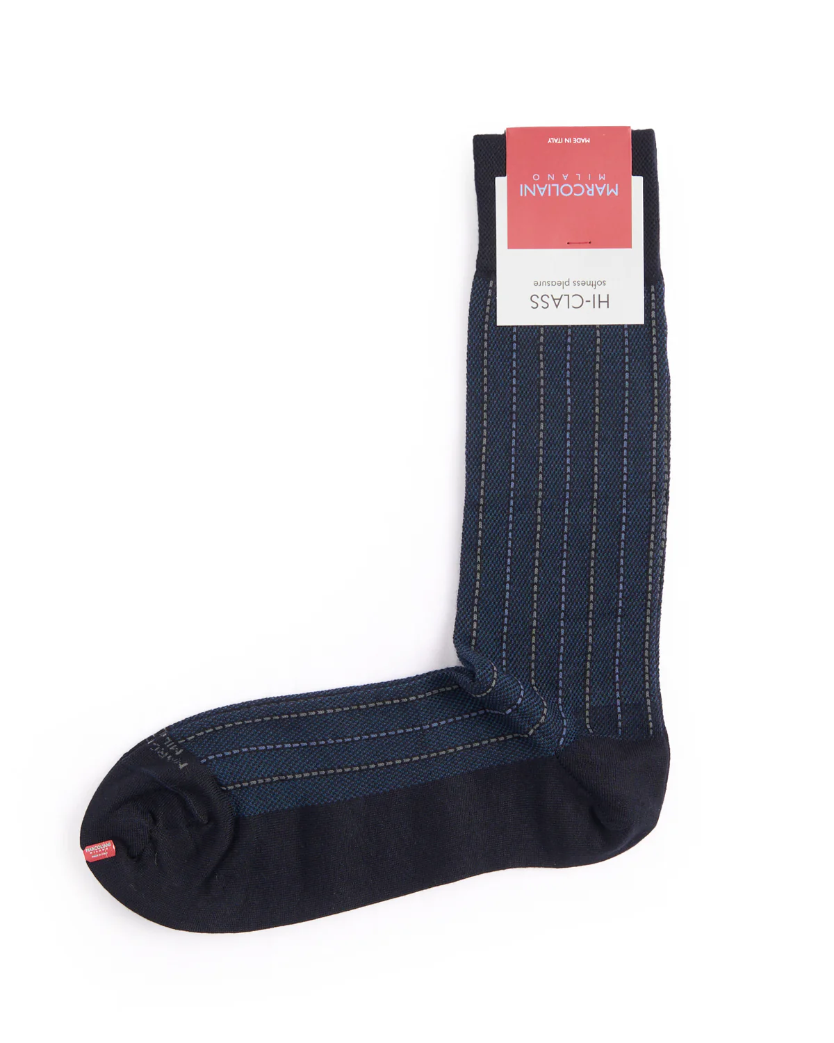 Navy Mousse Of Modal Pique Pinstripe Socks