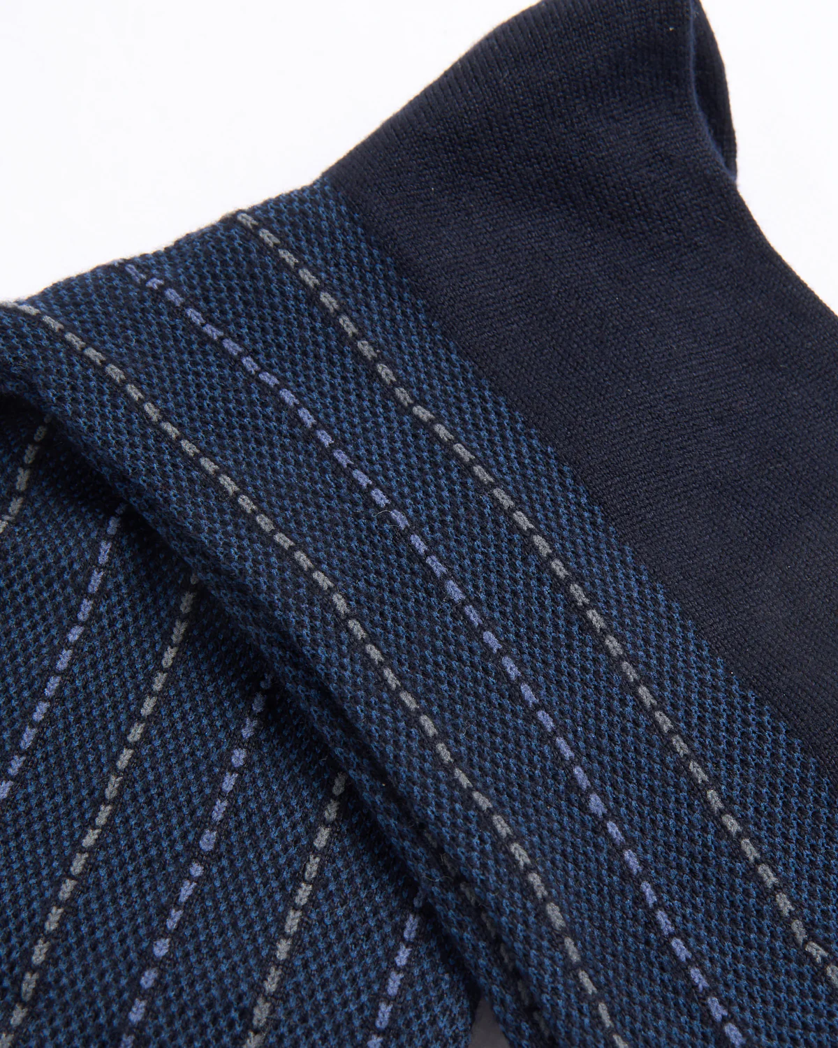 Navy Mousse Of Modal Pique Pinstripe Socks - Image 3