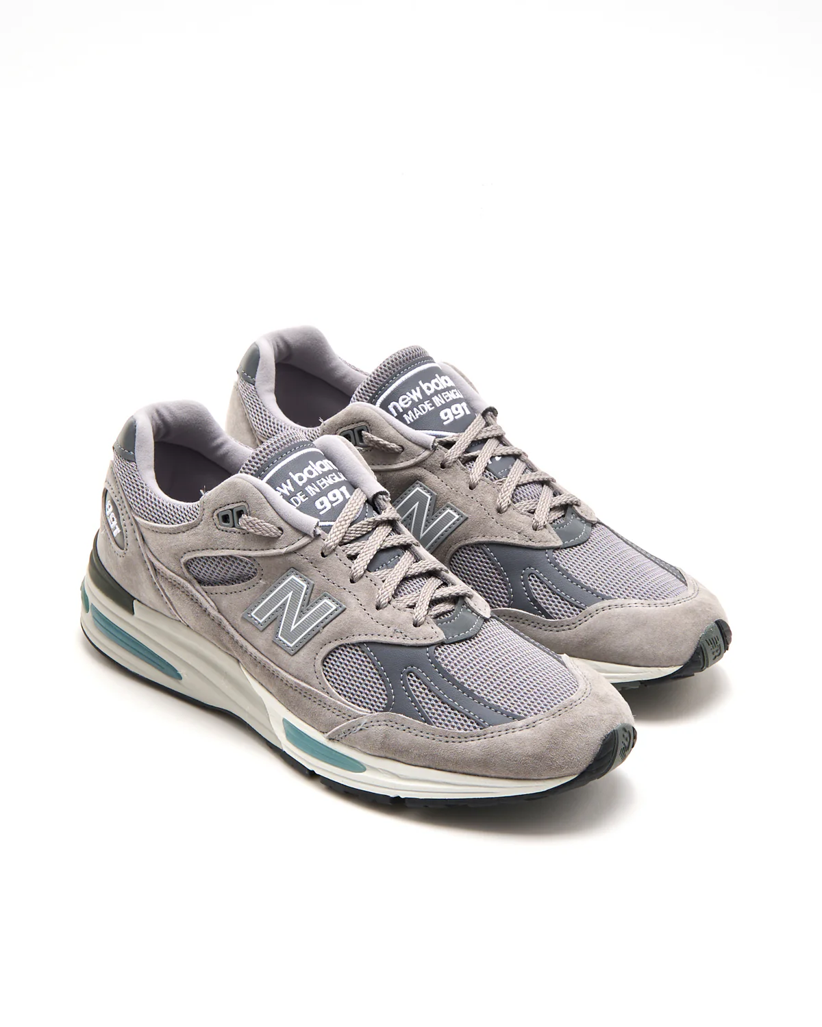 Grey & White Made In Uk 991 V2 Sneakers