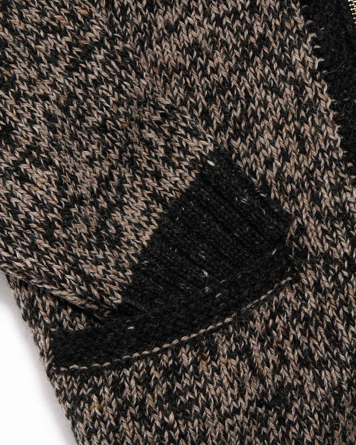 Black/White Marl Zip Cardigan - Image 2