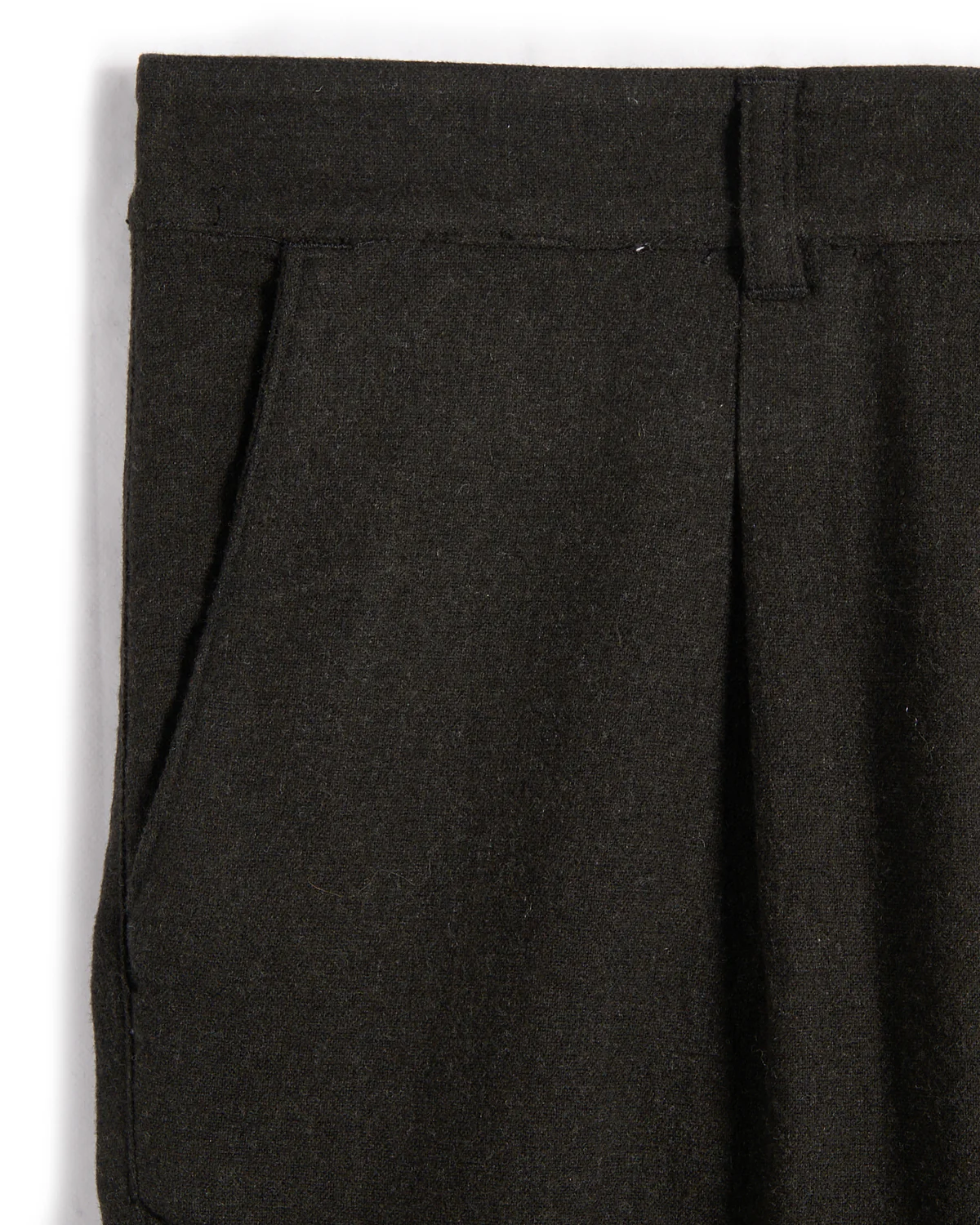 Charcoal Washable Wool Pleated Pant - Image 4