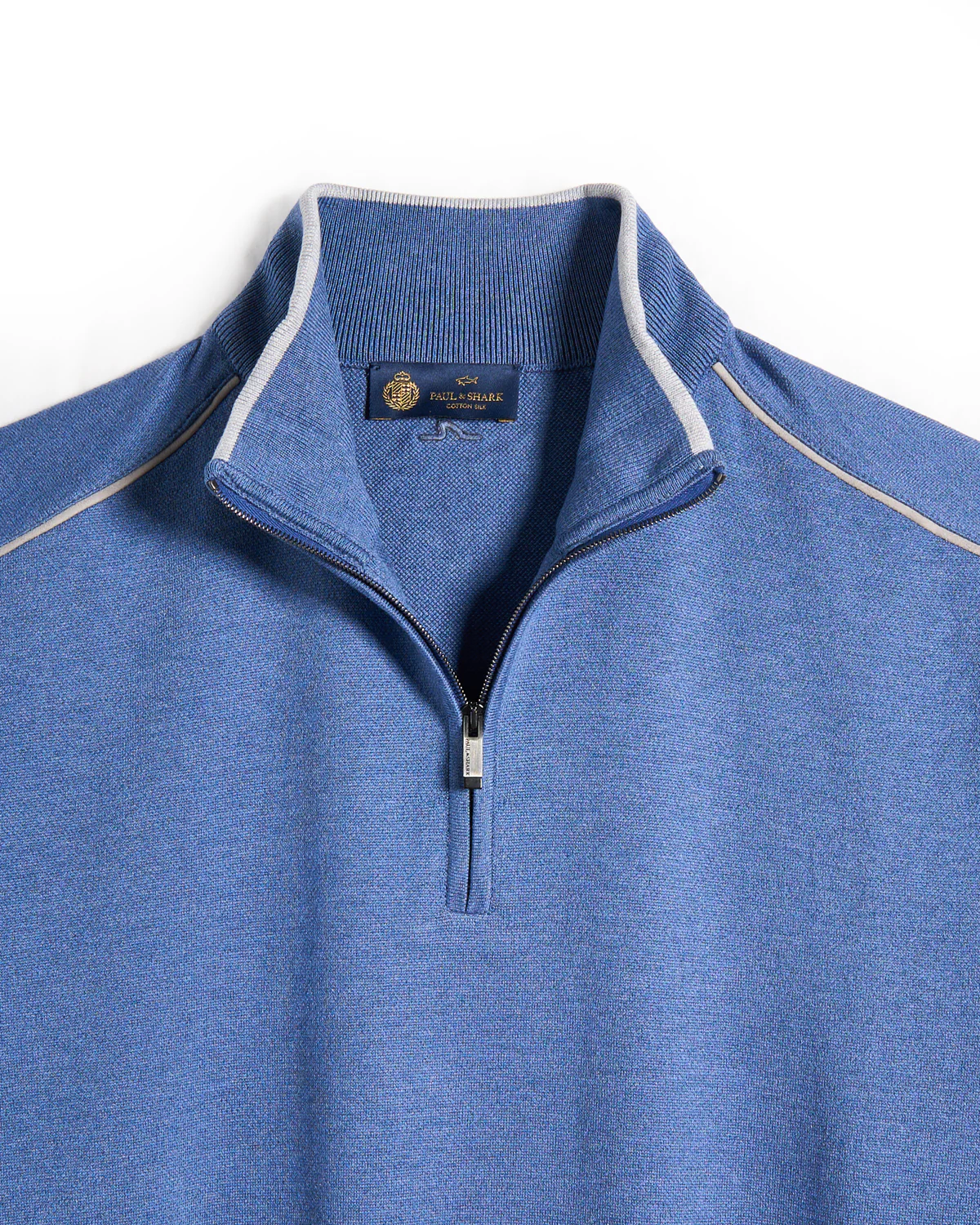 Silk-Cotton Blend Half Zip Sweater - Image 2