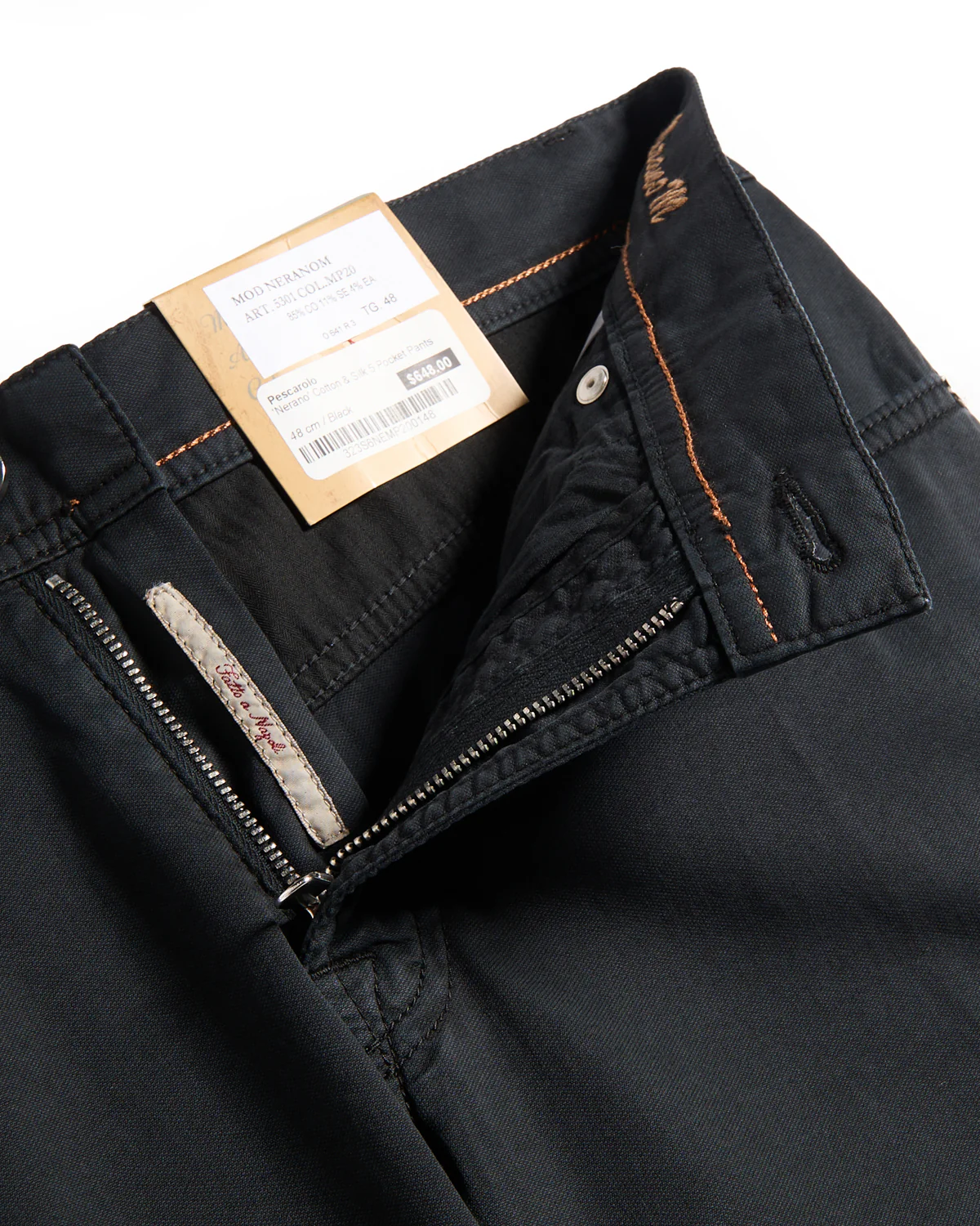 'Nerano' Cotton & Silk 5 Pocket Pants - Image 2