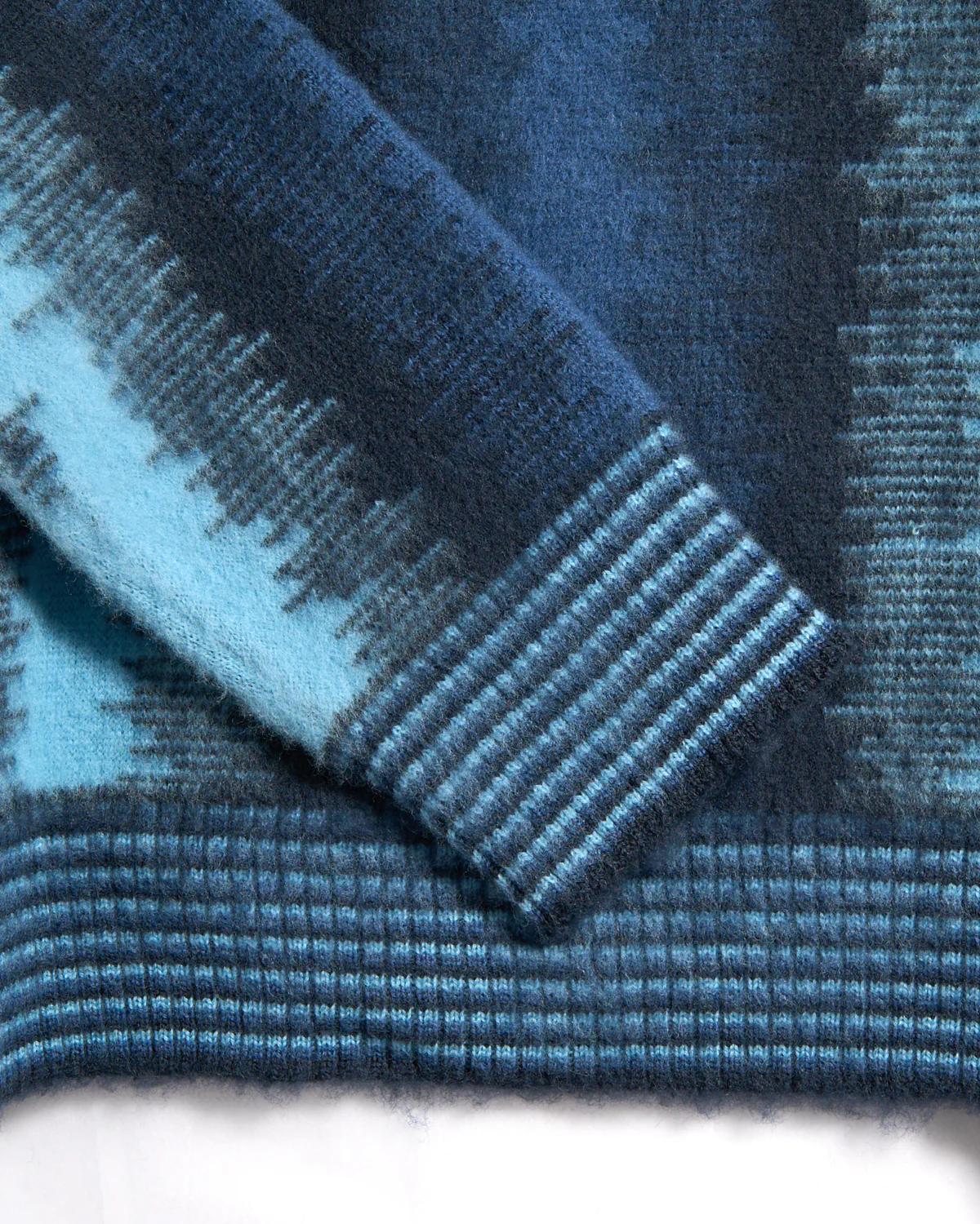 12 Gauge Plush Merino Wool Glitch Stripe Crewneck - Image 2