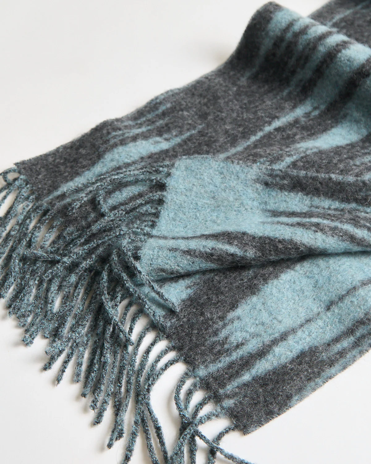 Plush Digital Jacquard Alpaca & Wool Scarf - Image 2