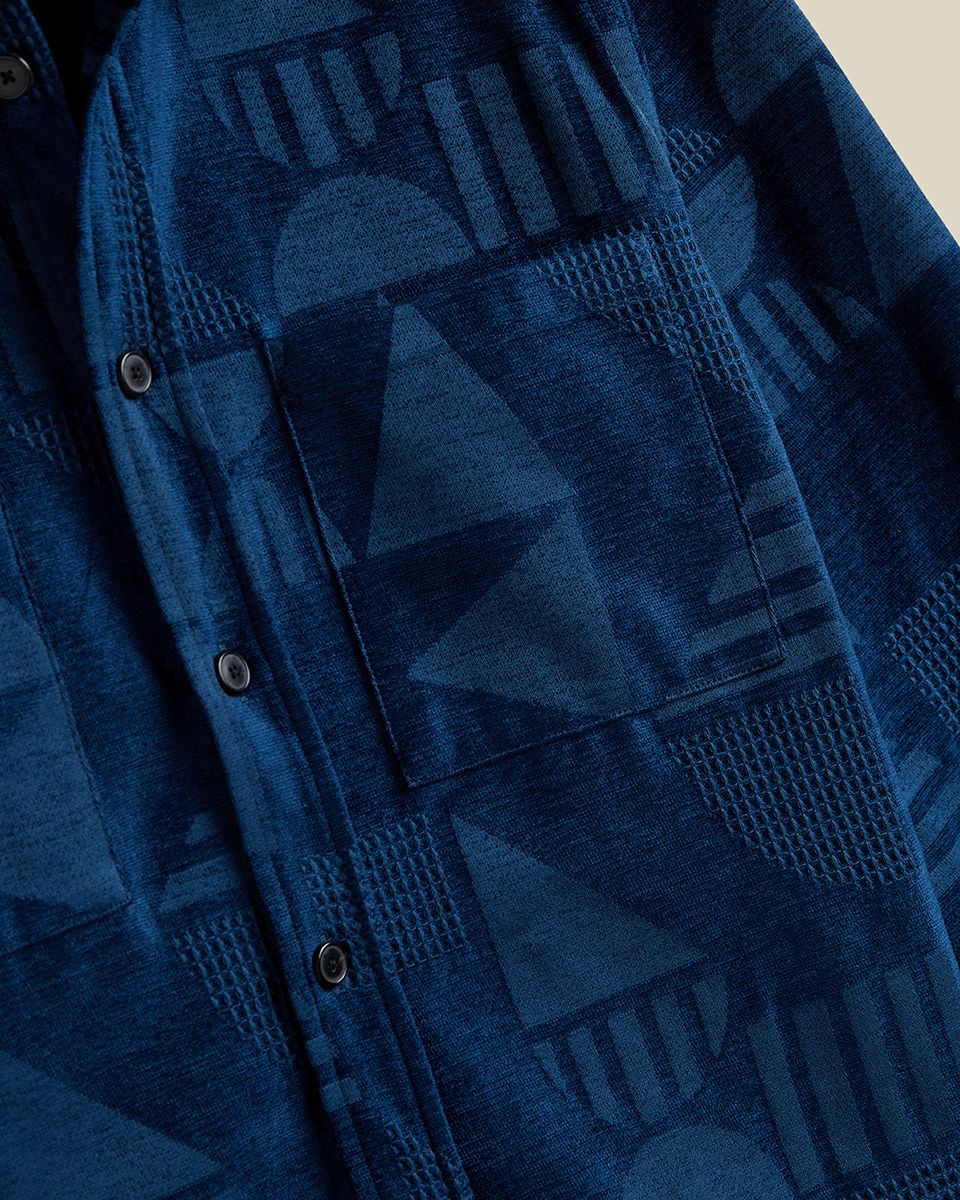 100% Cotton 'Geometric Chenille' Overshirt - Image 3