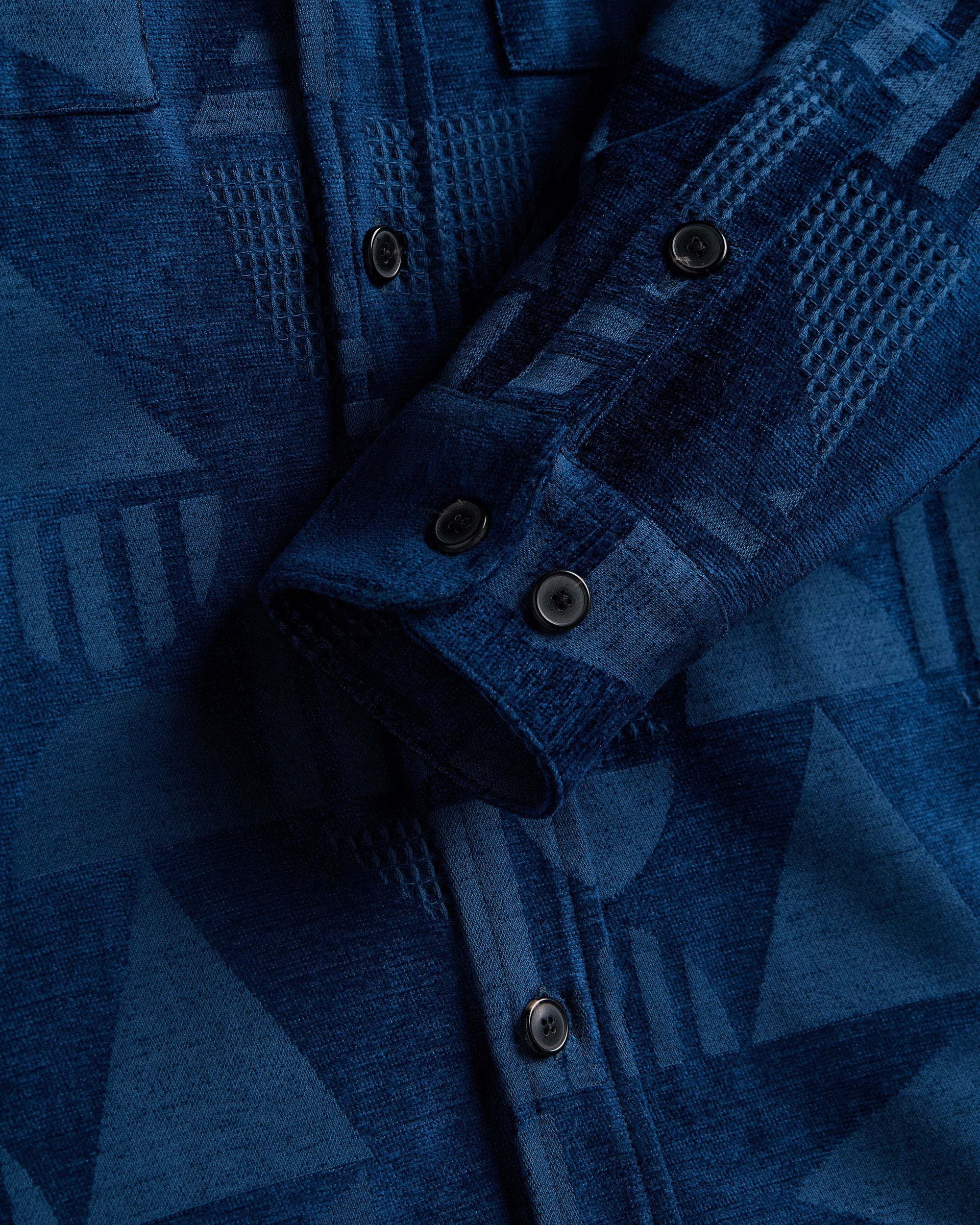 100% Cotton 'Geometric Chenille' Overshirt - Image 4