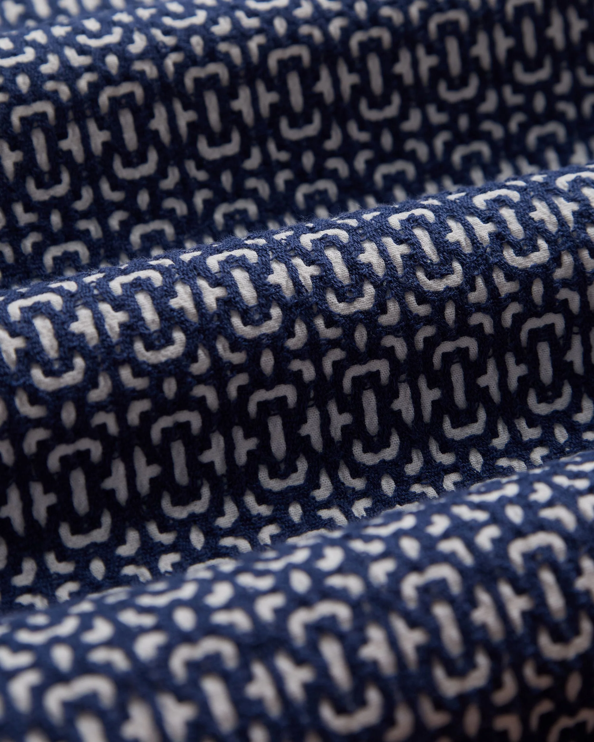 'Abstract Textile' Jacquard Camp Collar Shirt - Image 3