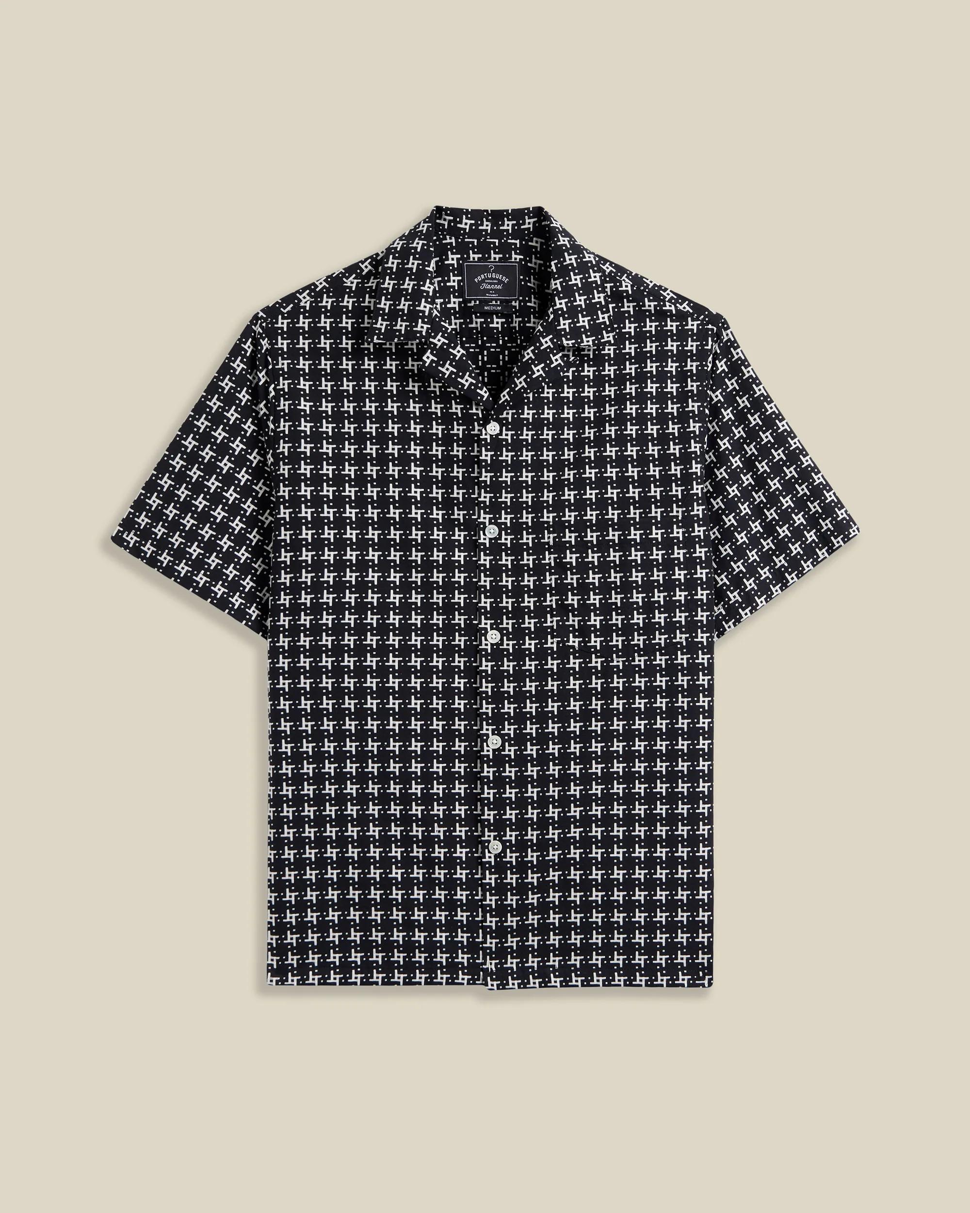 'Calypso' Neat Design Cotton Camp Collar Shirt