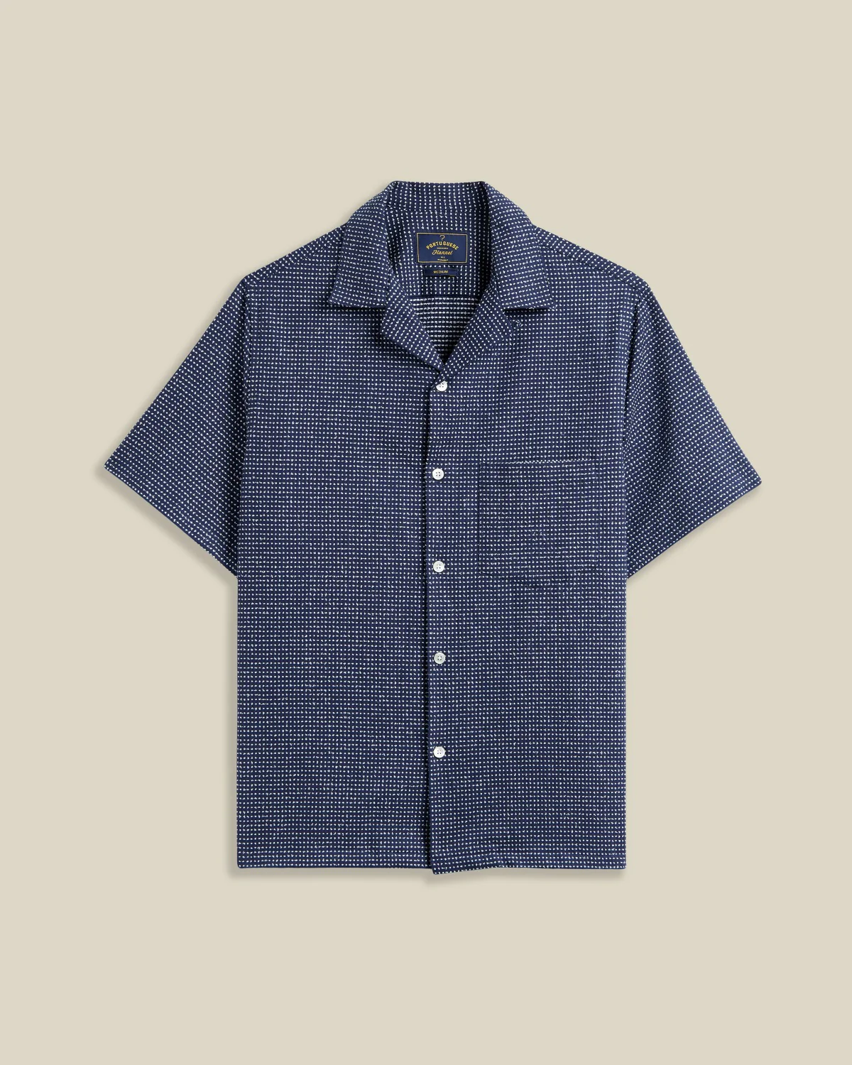 'Dots' Cotton Camp Collar Shirt
