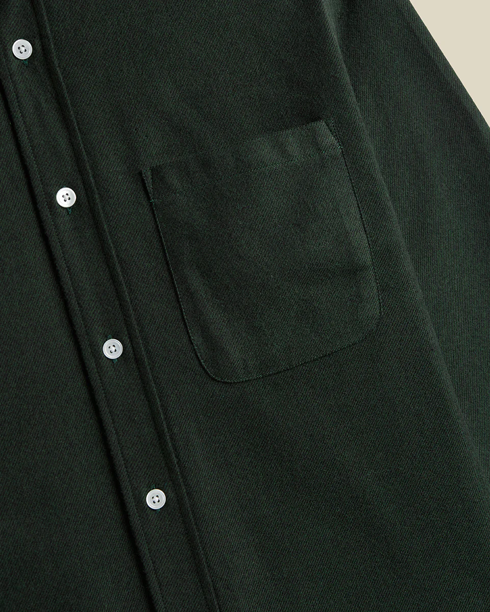 Forest Green Teca 2.0 Cotton Flannel Shirt - Image 3