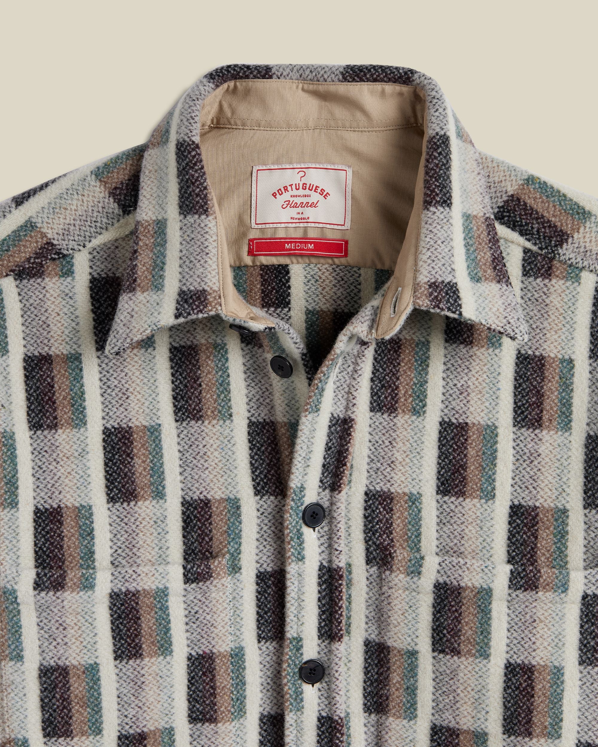 Merino Wool Jacquard Chunky Overshirt - Image 3