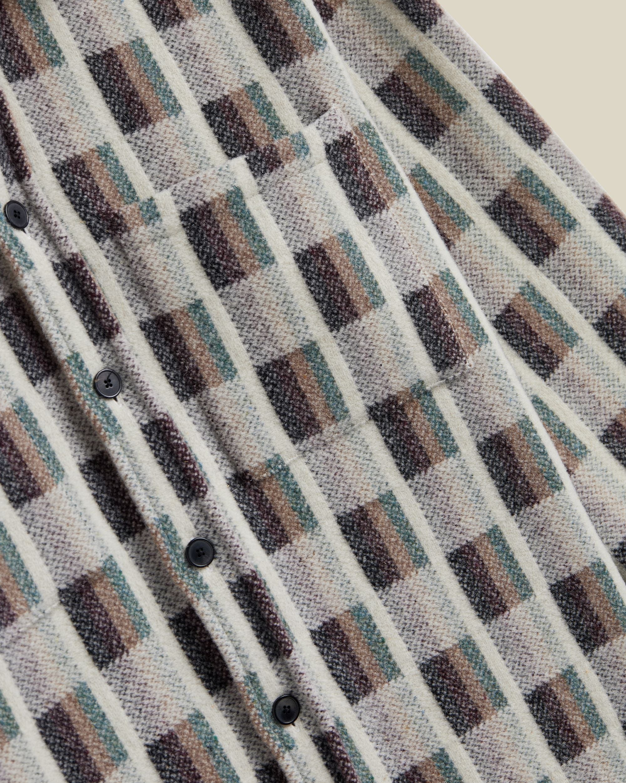 Merino Wool Jacquard Chunky Overshirt - Image 4