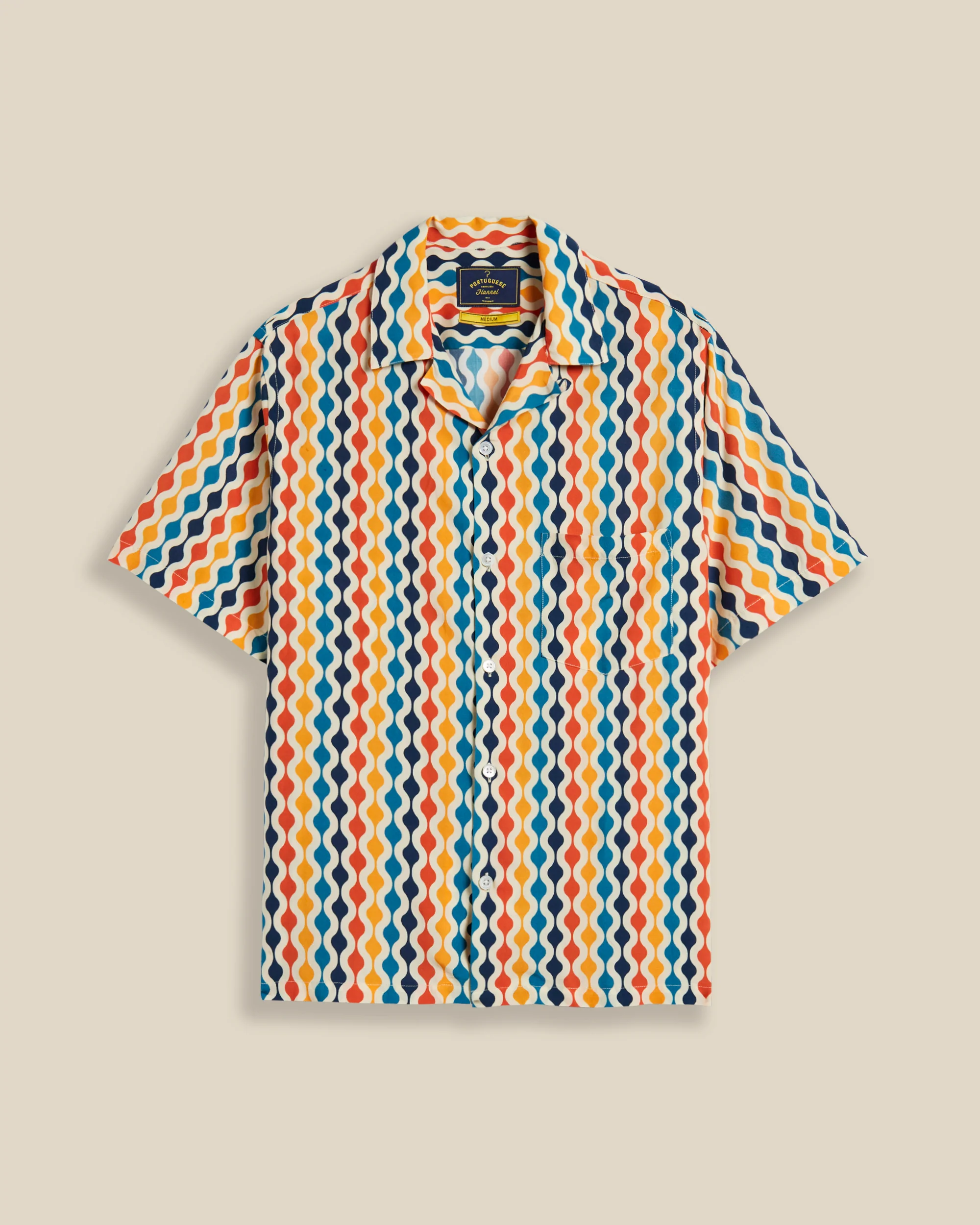 Viscose 'Drop' Retro Squiggles Camp Shirt
