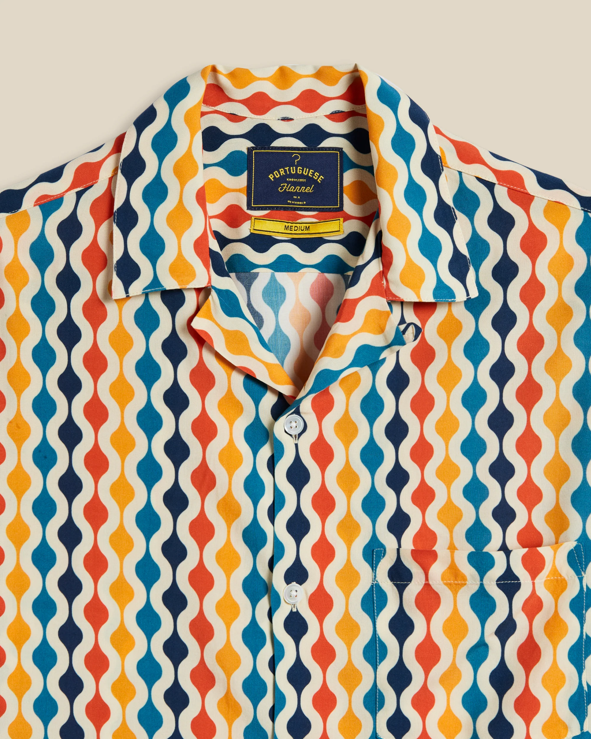 Viscose 'Drop' Retro Squiggles Camp Shirt - Image 3