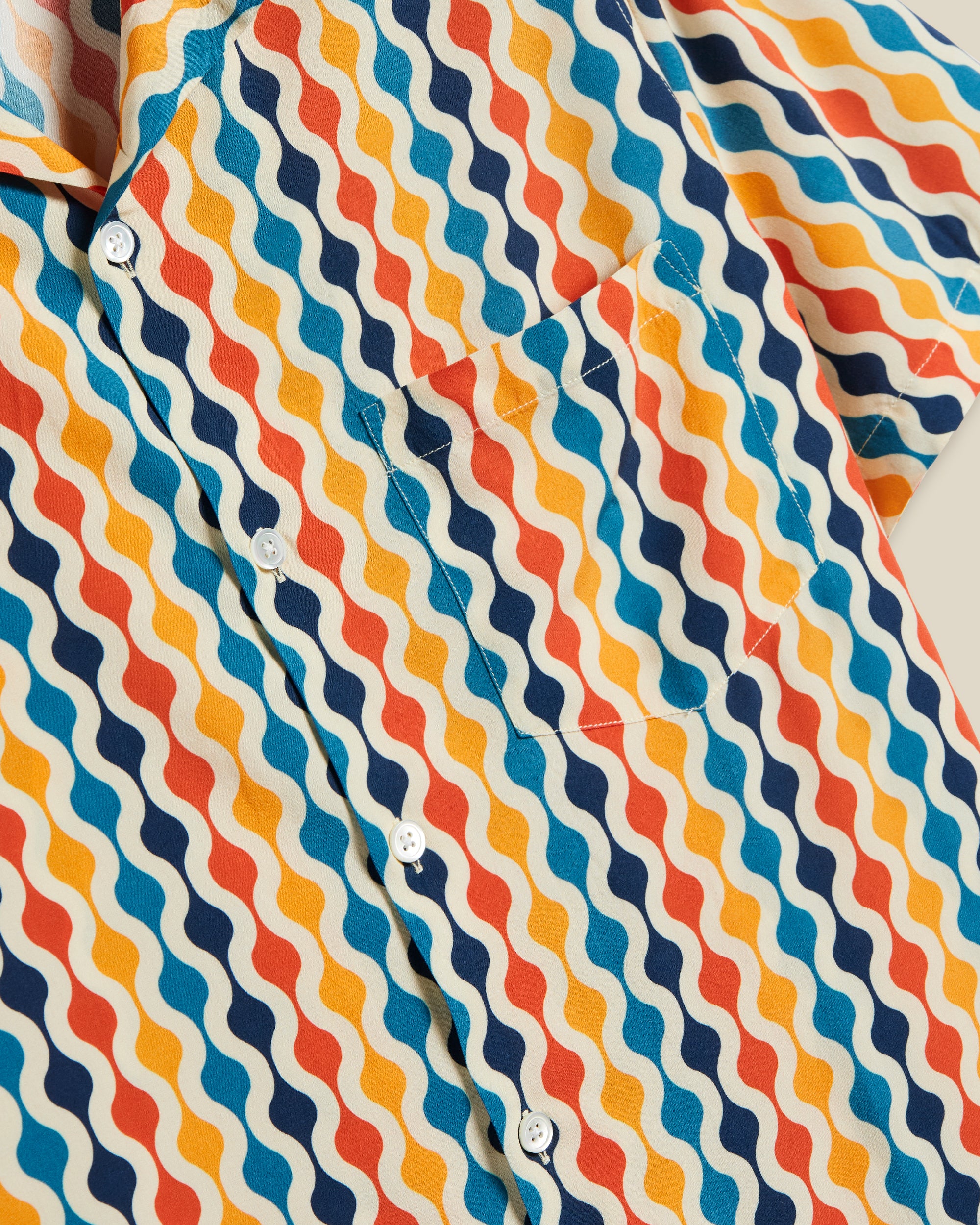 Viscose 'Drop' Retro Squiggles Camp Shirt - Image 4