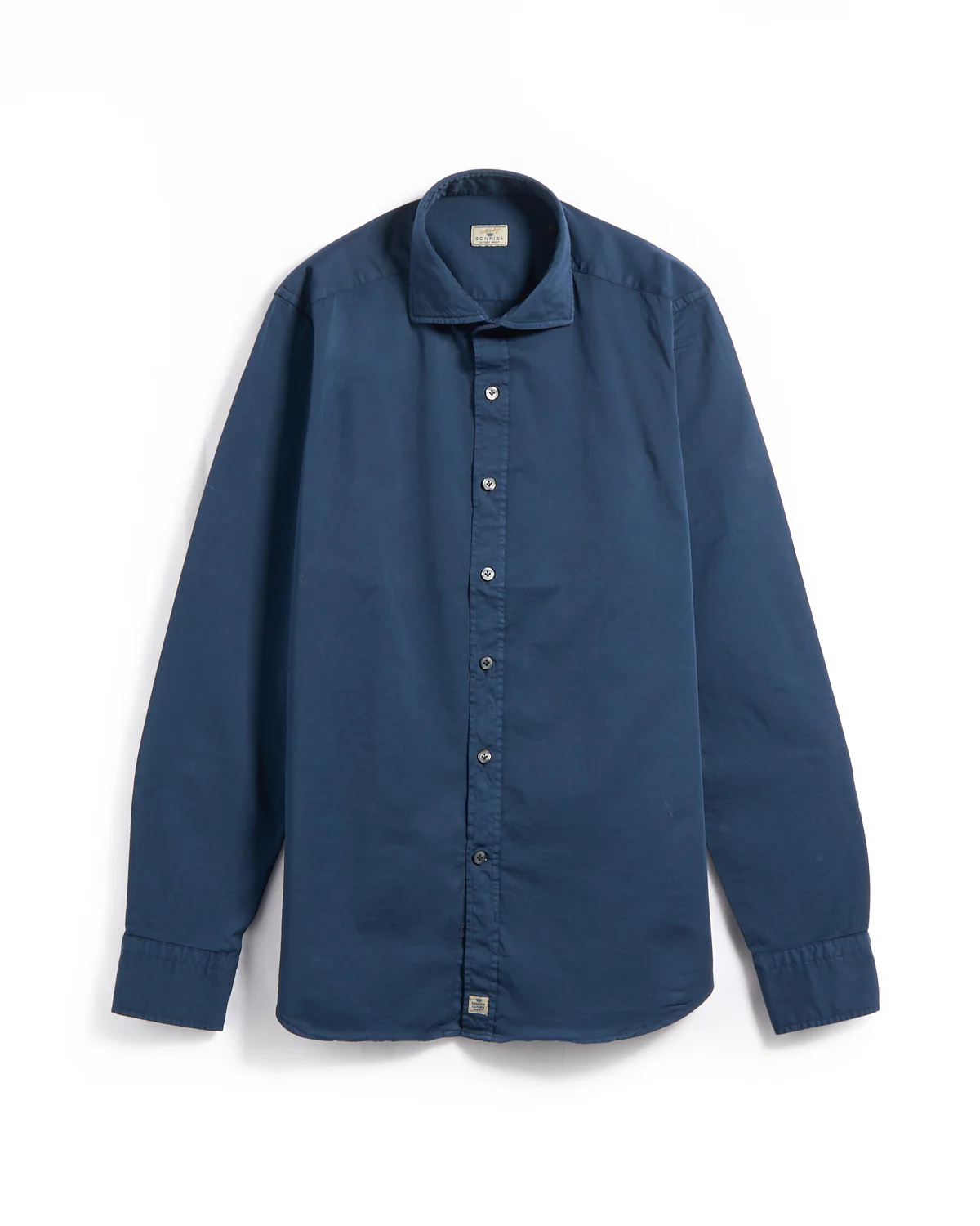 Garment Washed Solid Cotton Slim Fit Casual Shirt