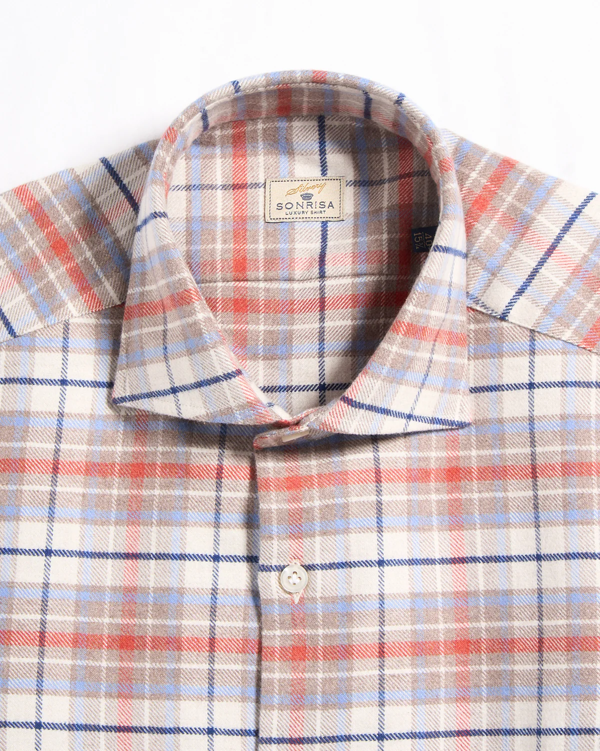 Lofty Flannel Check Twill Comfort Fit Luxury Sport Shirt - Image 3