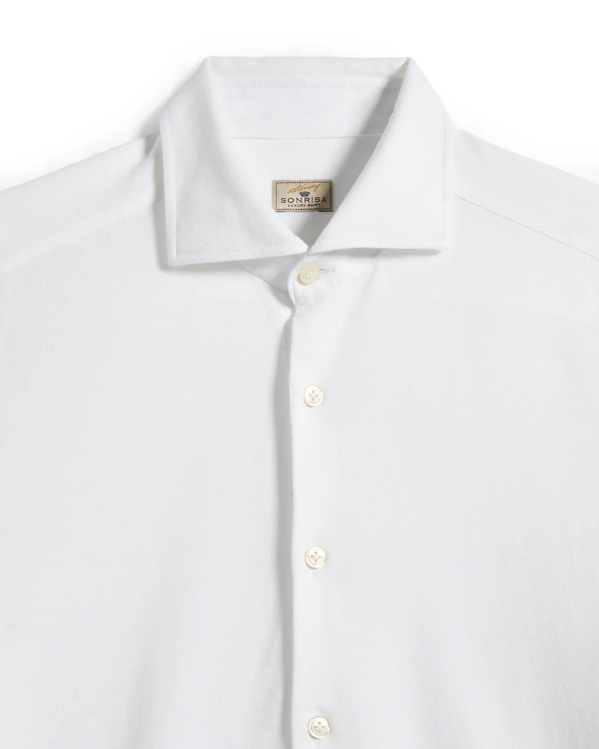 White Cotton Lyocell Lux Jersey Shirt - Image 2
