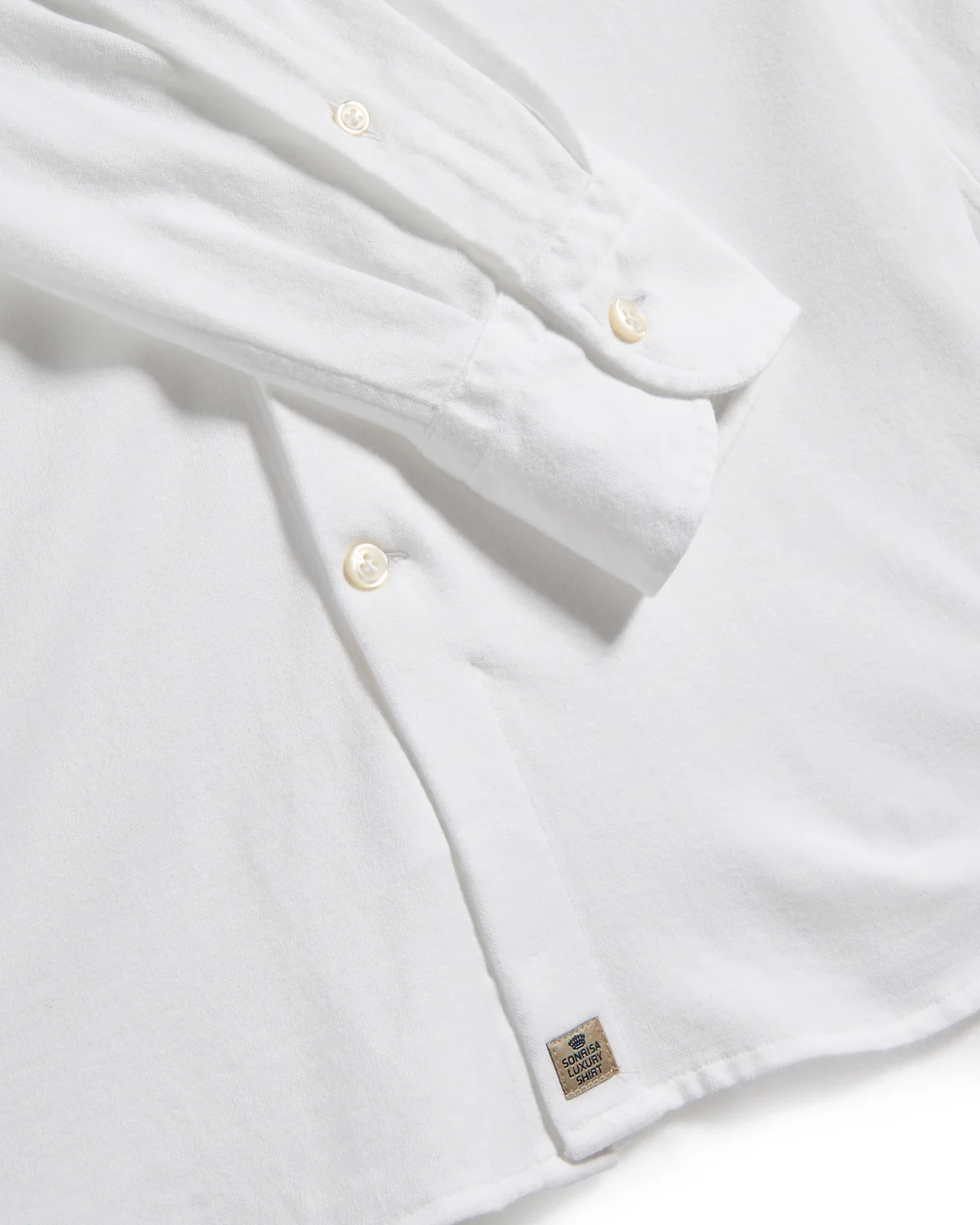 White Cotton Lyocell Lux Jersey Shirt - Image 3