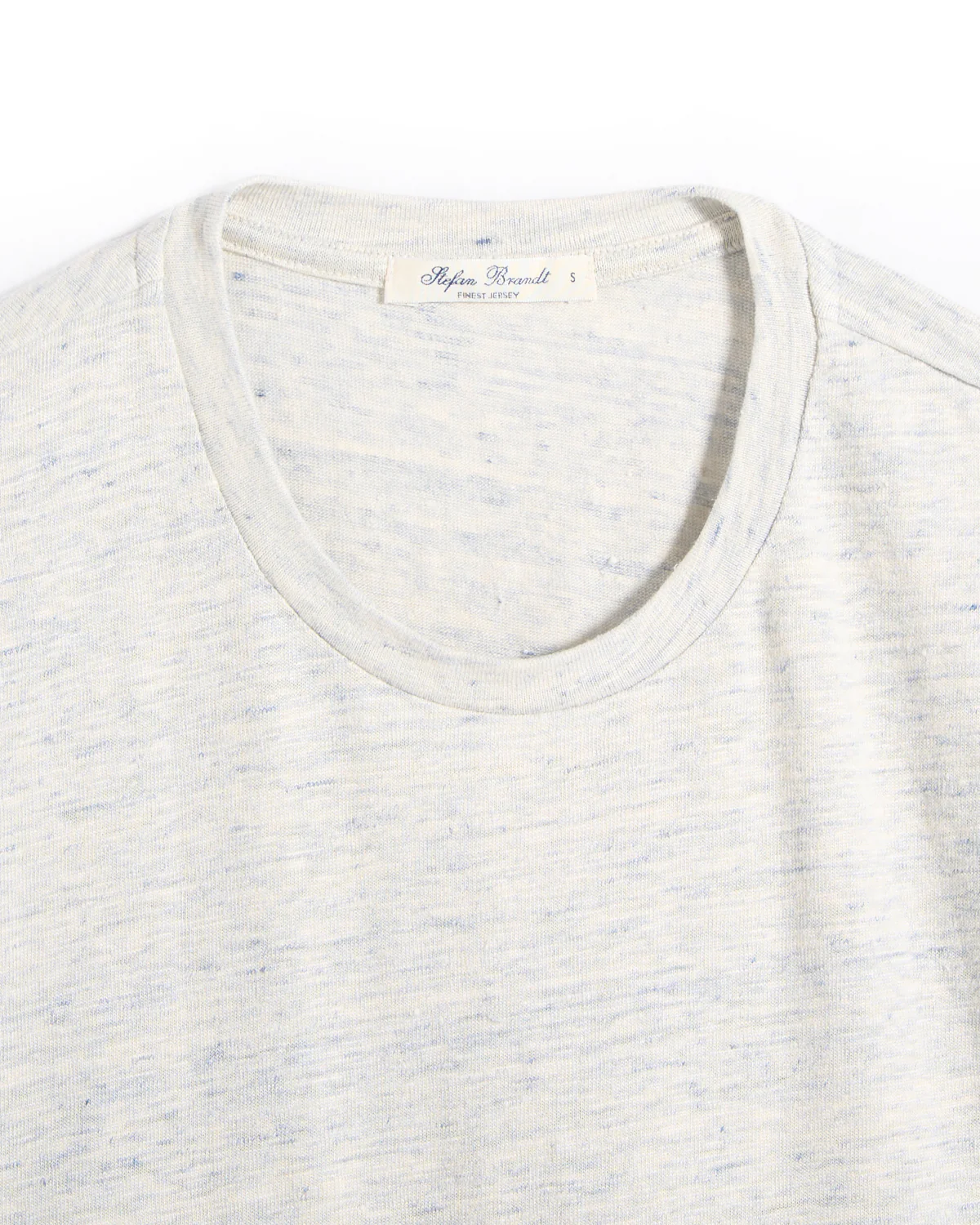 Enno Blue & Ivory Heathered Linen T-Shirt - Image 2