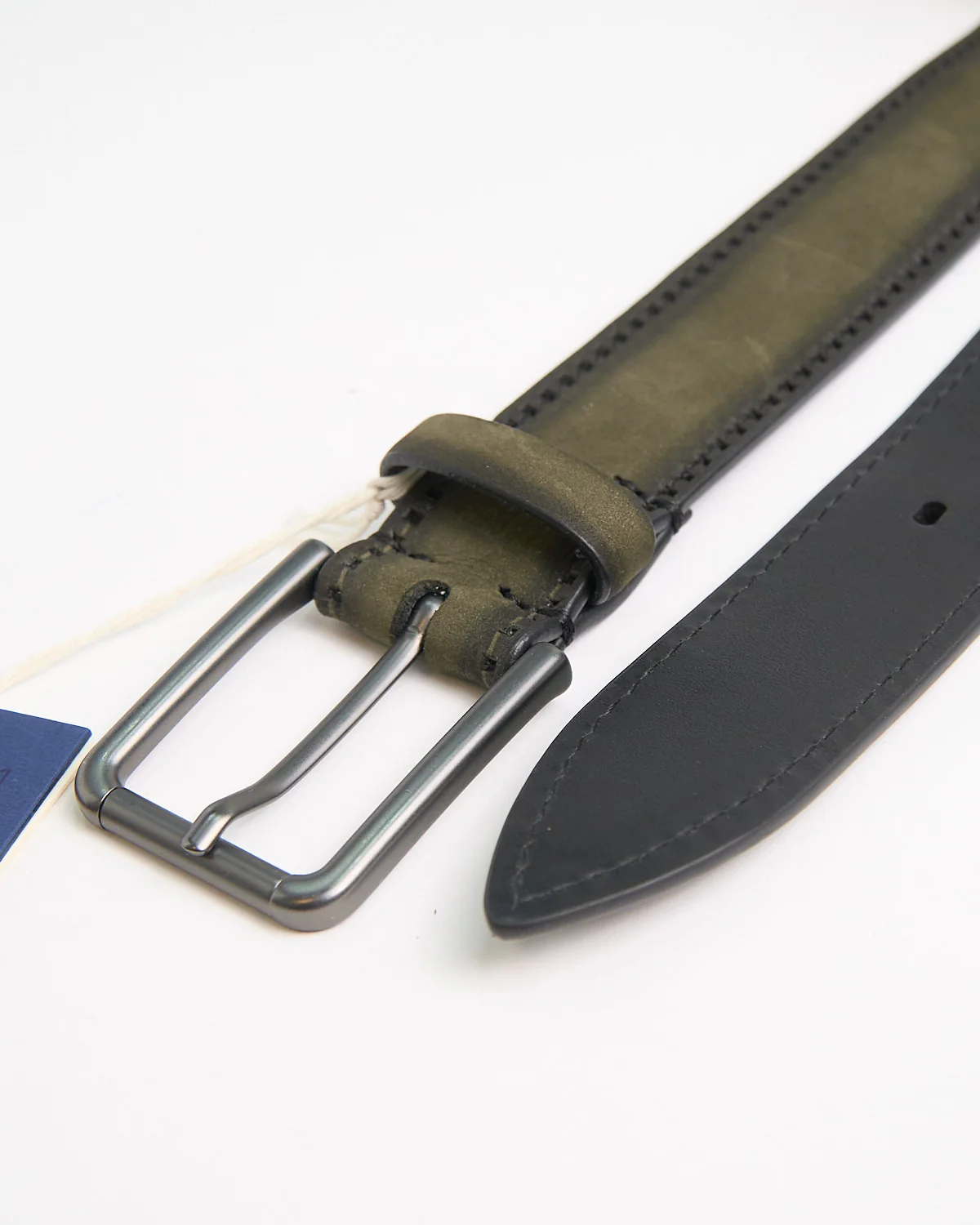 Stamped And Burnished Leather Casual Belt - Image 3