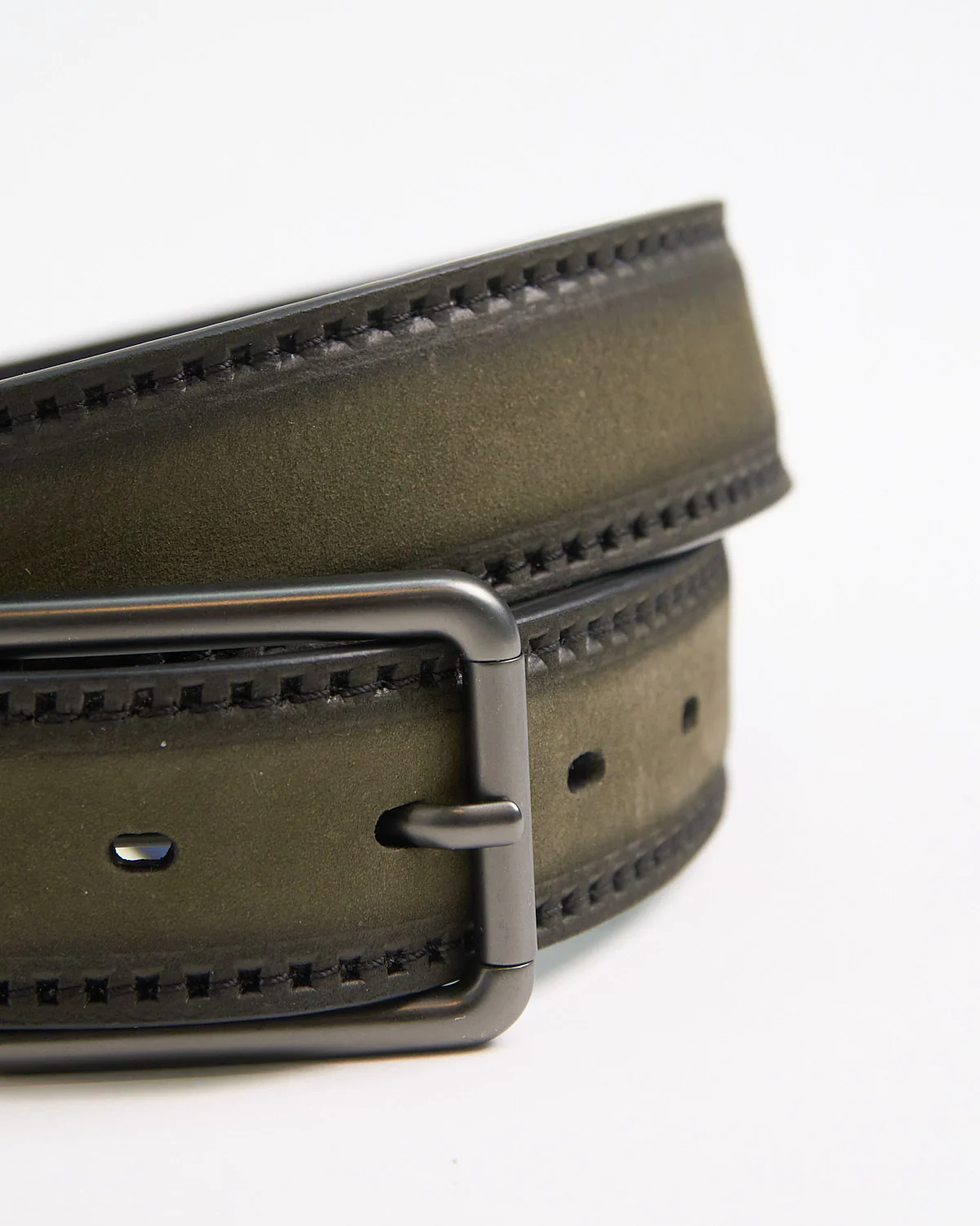 Stamped And Burnished Leather Casual Belt - Image 5